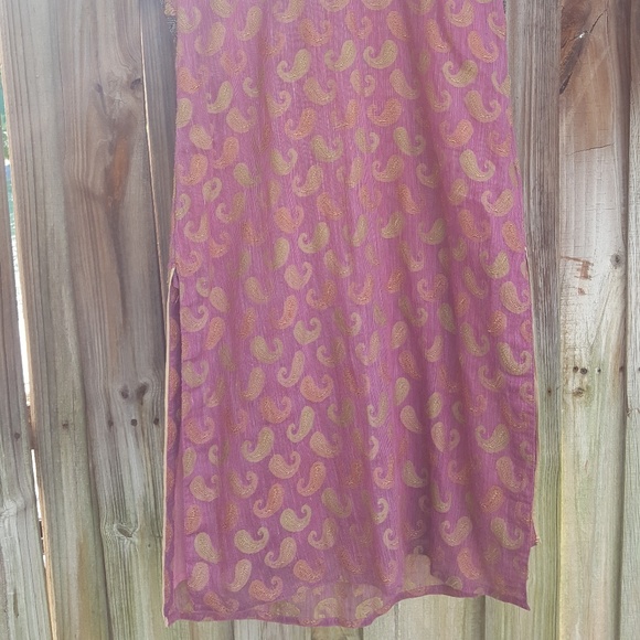 Traditional Cap Sleeve Beaded Kurta Pink & Gold - Picture 8 of 8